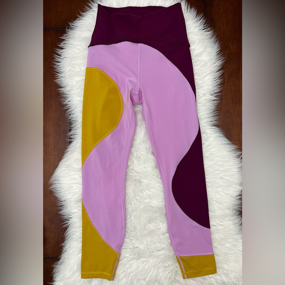 lululemon athletica Purple and Yellow Colorblock Leggings